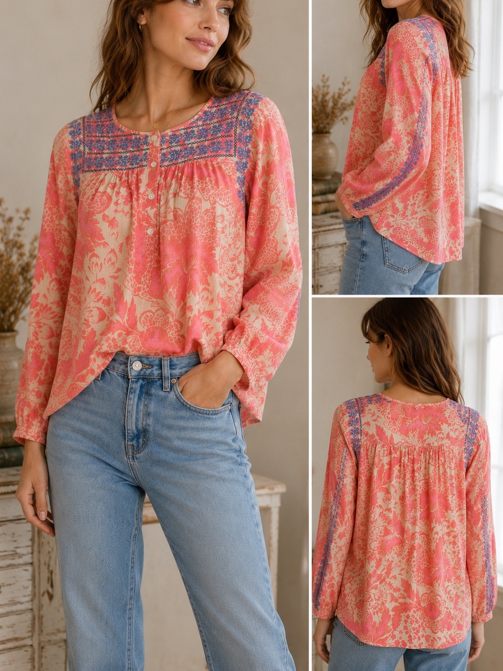 J. Crew Embroidered Peasant Top